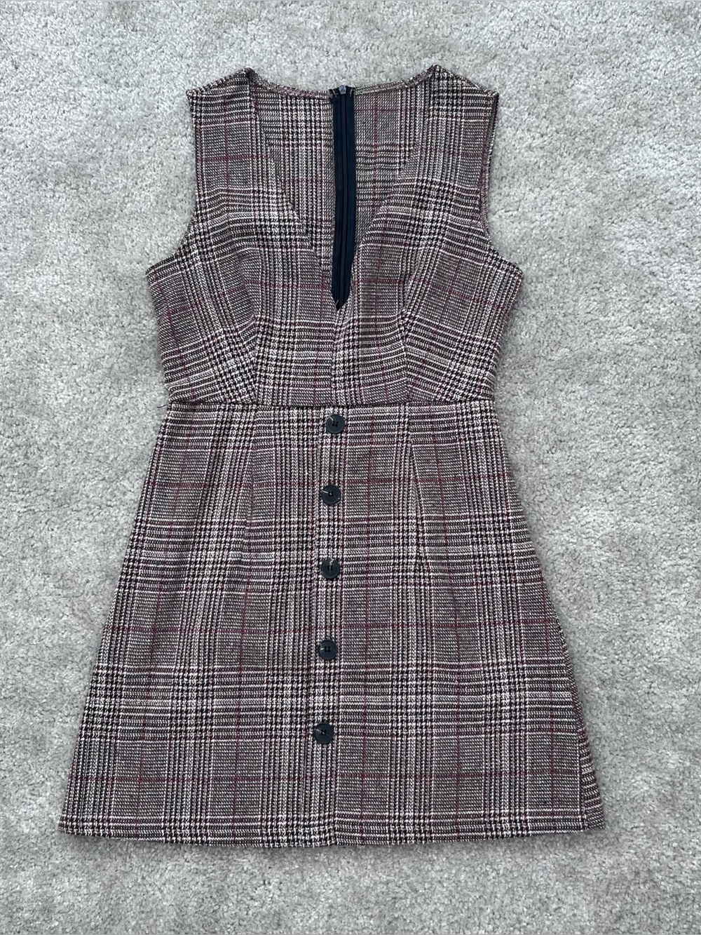 Plaid V-Neck Dress